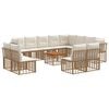 vidaXL Set vanjskih sofa 13 pcs Prirodna i krema bijela Poliester