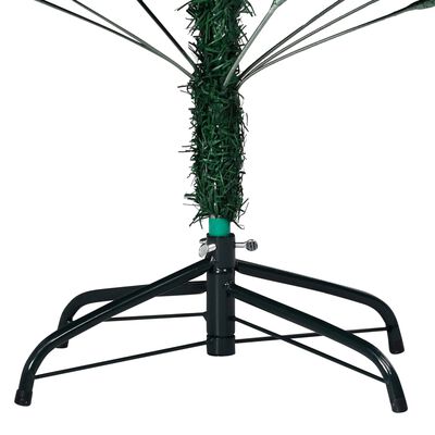 vidaXL Umjetno osvijetljeno božićno drvce s kuglicama zeleno 180cm PVC
