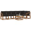 vidaXL Set vanjskih sofa s jastukom 7 pcs Prirodna i crna
