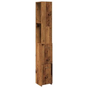 vidaXL Kupaonski ormarić staro drvo 25x25x170 cm izrađeno drvo