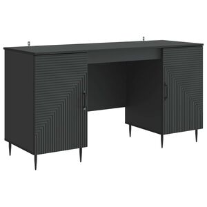 vidaXL Stol s policom Crna 142,5 x 50 x 75 cm Konstruirano drvo