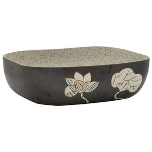 vidaXL Nadgradni umivaonik sivo-crni 48 x 37,5 x 13,5 cm keramički