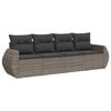 vidaXL 4-dijelni set vrtnih sofa od poliratana s jastucima sivi