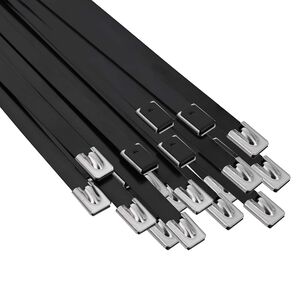 vidaXL Veza za kabel 25 kom. 7,9 x 600 mm Crna