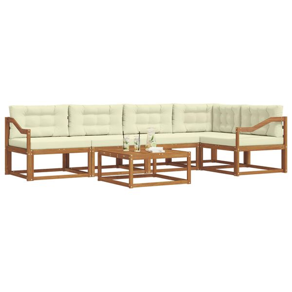 vidaXL Set vanjskih sofa s jastukom 6 pcs Prirodna i krem