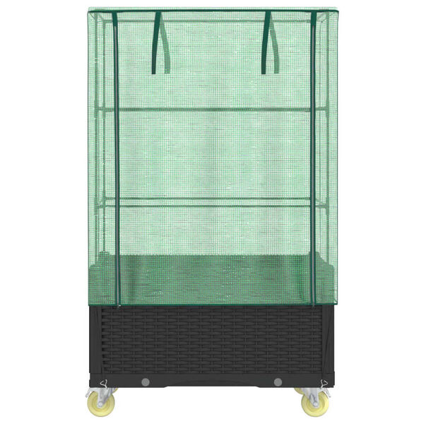 vidaXL Povi&scaron;ena gredica s pokrovom i kotačima 80 x 50 x 182 cm