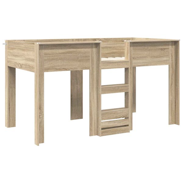 vidaXL Krevet na kat za djecu s madracem Sonoma hrast 100 x 200 cm