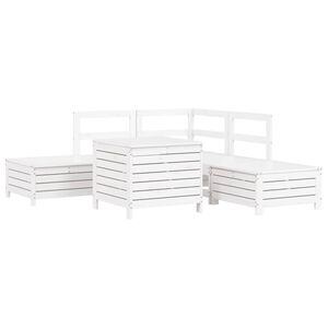 vidaXL 6-dijelni set vrtnih sofa bijeli od masivne borovine