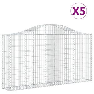 vidaXL Lučne gabionske ko&scaron;are 5 kom 200x30x100/120cm pocinčano željezo