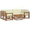vidaXL Set vanjskih sofa s jastukom 7 pcs Prirodna i krem