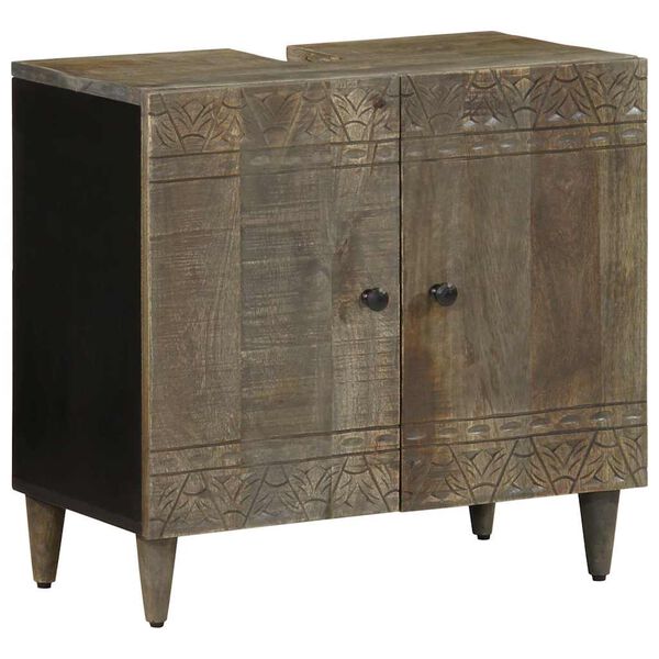 vidaXL Kupaonski ormarić za umivaonik 62x33x58 cm masivno drvo manga