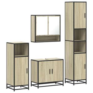 vidaXL 4-dijelni set kupaonskog namje&scaron;taja boja hrasta sonome drveni