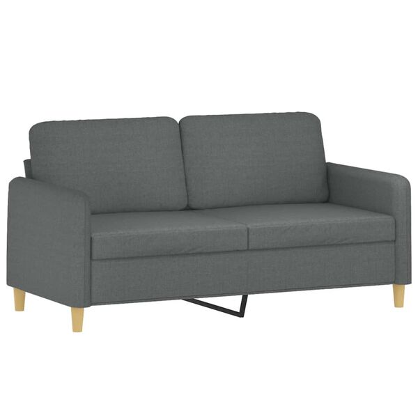 vidaXL 2-dijelni set sofa s jastucima tamnosivi od tkanine