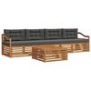 vidaXL Set vanjskih sofa s jastukom 5 pcs Prirodna i antracit