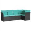 vidaXL 5-dijelni set vrtnih sofa od poliratana s jastucima crni