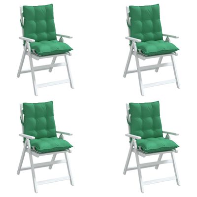 vidaXL Jastuci za stolice s niskim naslonom 4 kom zeleni od tkanine