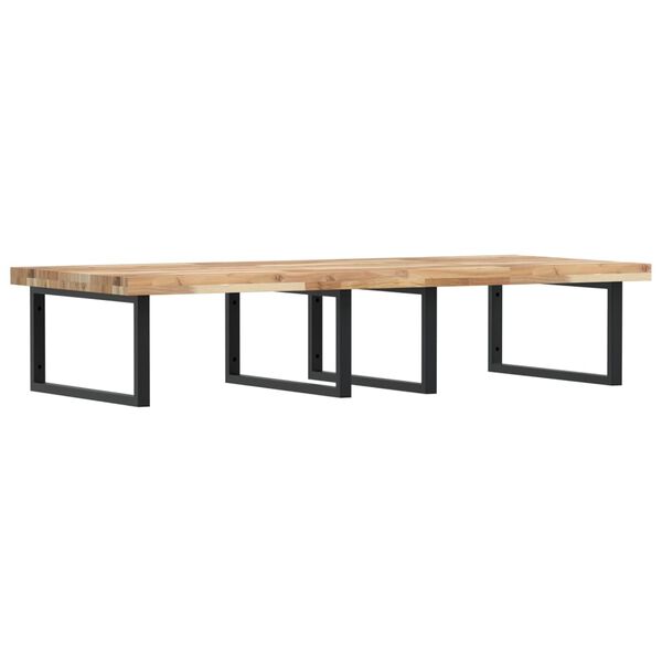 vidaXL Zidna polica za umivaonik od čelika i masivnog bagremovog drva