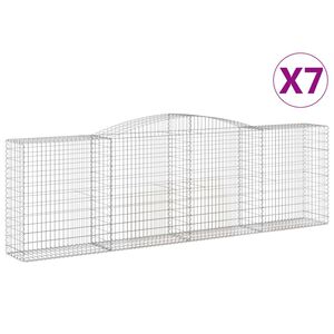 vidaXL Lučne gabionske ko&scaron;are 7 kom 400x50x120/140cm pocinčano željezo