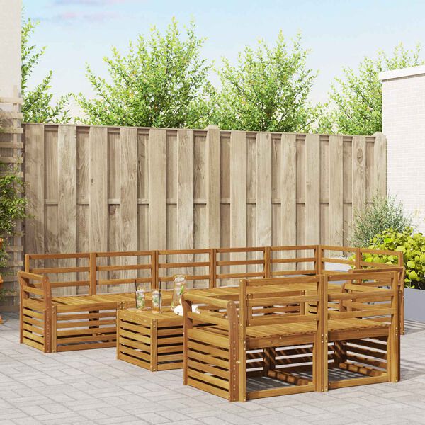 vidaXL Setovi sofa 9 pcs Prirodna Čvrsto drvo akacije