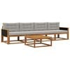 vidaXL Set vanjskih sofa 5 pcs Prirodna i Svjetlosiva