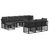vidaXL Set vanjskih sofa Crna i tamno siva Poliester