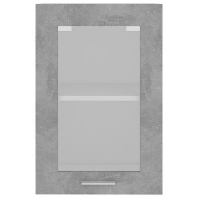 vidaXL Viseći stakleni ormarić siva boja betona 40x31x60 cm od iverice