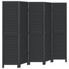 vidaXL Sobna pregrada s 5 panela crno od masivnog drva paulovnije