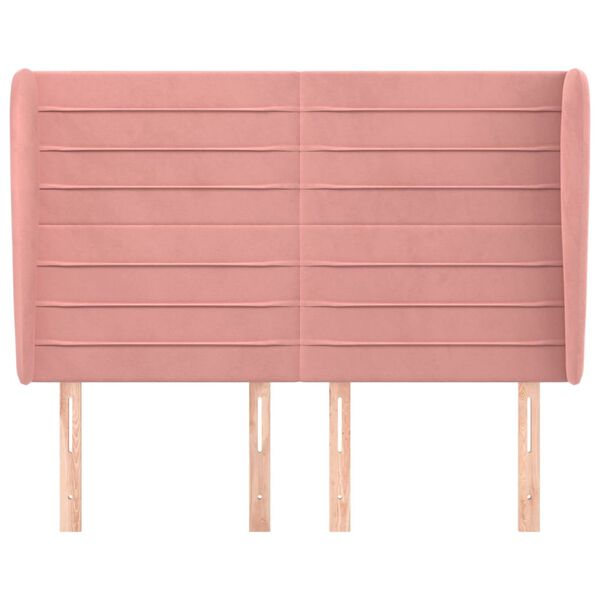 vidaXL Uzglavlje s u&scaron;ima ružičasto 147x23x118/128 cm bar&scaron;unasto