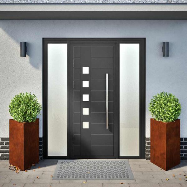 vidaXL Vrtne žardinjere 2 kom trokutaste 50x43x75 cm Pohabani čelik