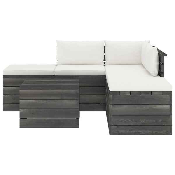 vidaXL 6-dijelna vrtna garnitura od paleta od borovine s jastucima