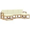 vidaXL Set vanjskih sofa 6 kom. Bijela i krem Poliester