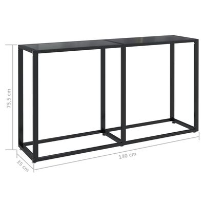 vidaXL Konzolni stol crni 140 x 35 x 75,5 cm od kaljenog stakla