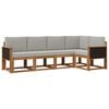 vidaXL Set vanjskih sofa 5 pcs Prirodna i svjetlosiva Poliester