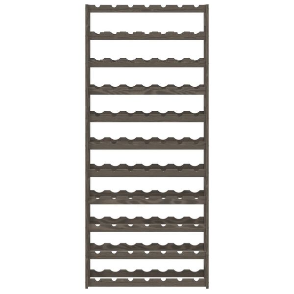 vidaXL Stalak za vino za 77 boca sivi od masivne borovine