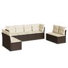 vidaXL 8-dijelni set vrtnih sofa s jastucima smeđi od poliratana