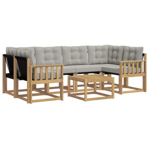 vidaXL Set vanjskih sofa 7 kom. Bijela i svjetlosiva