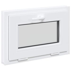 vidaXL Prozor za podrum RISOR 60 x 40 cm PVC i staklo Bijela