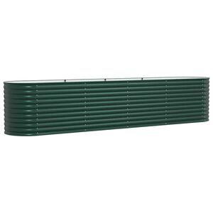 vidaXL Povi&scaron;ena gredica Zelena 400 x 80 x 81 cm Čelik