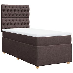 vidaXL Krevet s oprugama i madracem tamnosmeđi 80x200 cm od tkanine