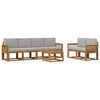 vidaXL Set vanjskih sofa 7 kom. Prirodna i svjetlosiva Poliester