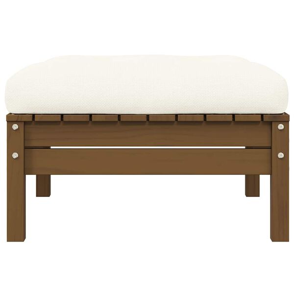 vidaXL Vrtni dvosjed od masivne borovine s krem jastucima