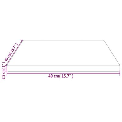 vidaXL Ploča za stol bijela 40x40x2,5 cm masivna borovina četvrtasta