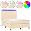 vidaXL Krevet box spring s madracem LED krem 140x190 cm od tkanine