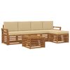 vidaXL Set vanjskih sofa 6 kom. Prirodna i bež