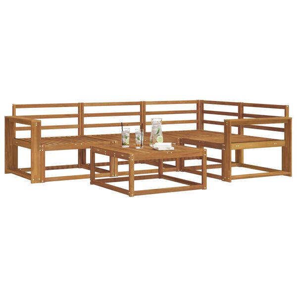 vidaXL Set vanjskih sofa 5 pcs Prirodna Čvrsto drvo akacije