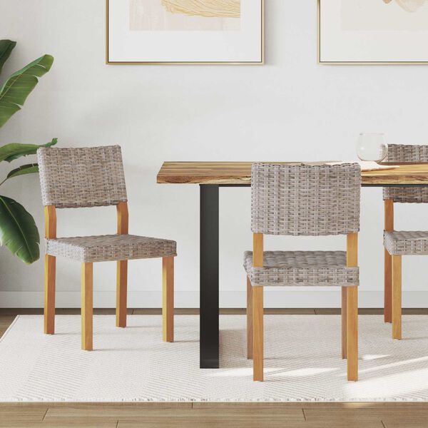 vidaXL Stolac za blagovanje 2 pcs Kubu siva 46 x 55 x 84 cm Kubu Ratan