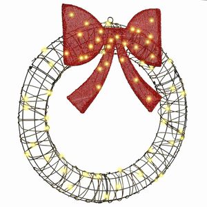 vidaXL Vijenac s 60 LED svjetlima Topla bijela 75 cm Ratan