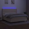 vidaXL Krevet box spring s madracem LED krem 160x200 cm od tkanine