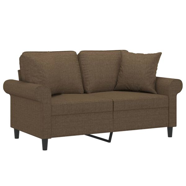 vidaXL Dvosjed s jastucima smeđi 120 cm od tkanine