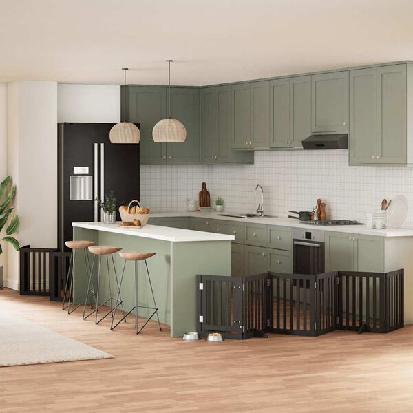 vidaXL Vrata za pse s vrata&scaron;cima 12 panela sklopiva 600 cm drvo topole